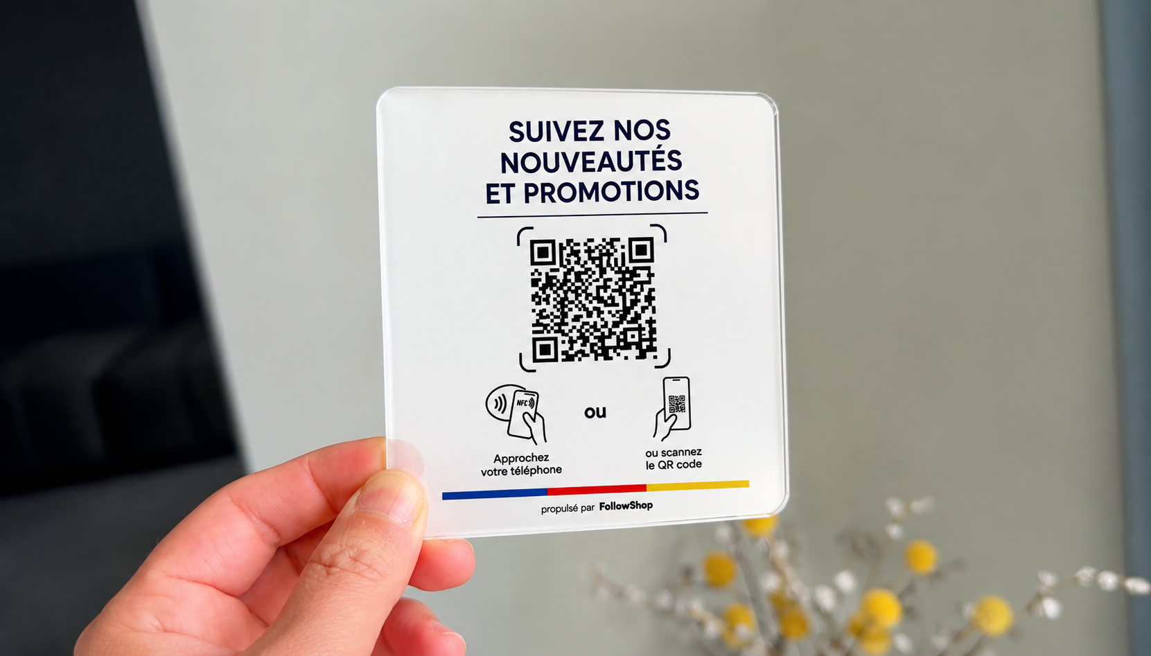 Carte autocollante FollowShop à coller en vitrine